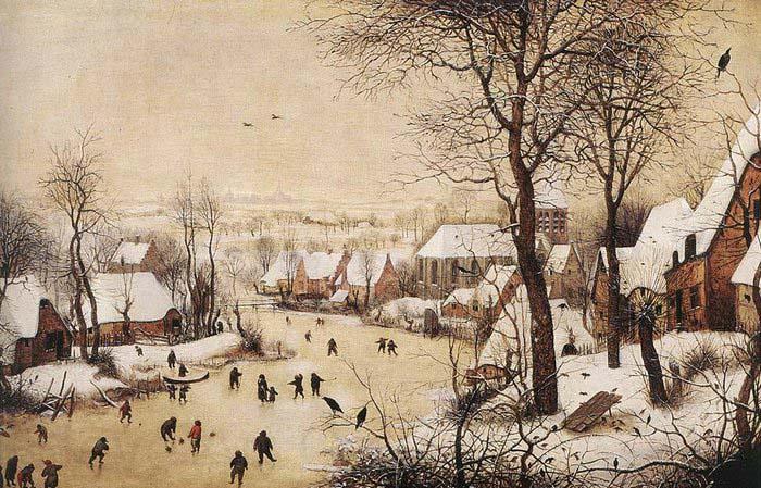 BRUEGEL, Pieter the Elder Winter Landscape with Skaters and Bird Trap Spain oil painting art